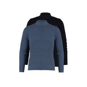 Trendyol Black-Indigo Fitted Narrow Half Turtleneck Rubber Knit 2 Pack Knitwear Sweater obraz