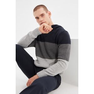 Trendyol Navy Blue Hooded Regular Fit Knitwear Sweater obraz