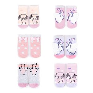 Yoclub Kids's Cotton Baby Girls' Terry Socks Anti Slip ABS Patterns Colors 6-pack SK-29/SIL/6PAK/GIR/001 obraz