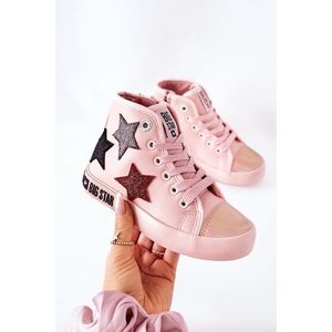 Children's High Sneakers With A Zipper BIG STAR II374030 Pink obraz