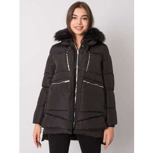 Dámská černá zimní bunda s kapucí obraz