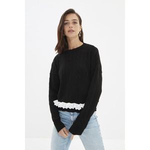 Trendyol Black Lace Detailed Knitwear Sweater obraz