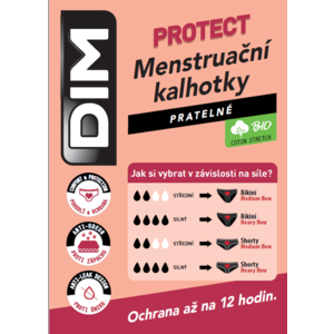 Černé dámské noční menstruační kalhotky s krajkovým detailem Dim MENSTRUAL LACE SLIP obraz