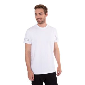 Bílé pánské tričko s potiskem SAM 73 obraz