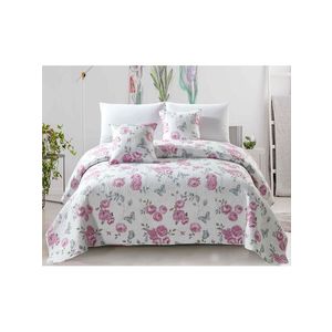 Edoti prošívaný přehoz na postel s růžemi Calmia A536 obraz