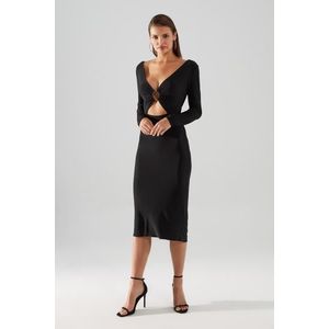 Trendyol Black Collar Detailed Dress obraz