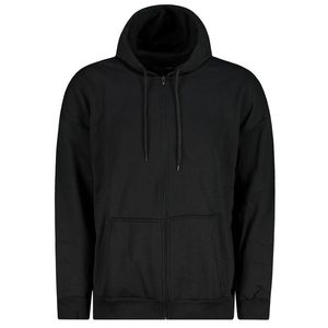 Trendyol Black Oversize/Wide Cut Hooded Zippered Thick Basic Sweatshirt-Cardigan obraz