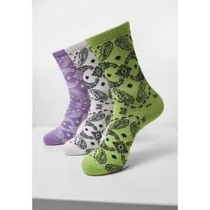 Bandana Pattern Socks 3-Pack bílá+lila+lila obraz