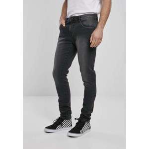 Slim Fit Zip Jeans pravé černé seprané obraz