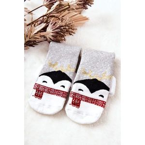 Vánoční ponožky Tučňák Šedé obraz