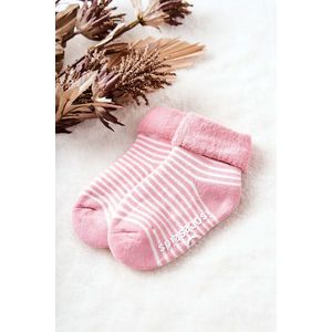 Dětské ponožky proužky Růžové a bílé obraz