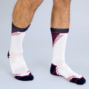 Sada dvou pánských sportovních ponožek v modro-bílé barvě Dim SPORT CREW SOCKS MEDIUM IMPACT 2x obraz