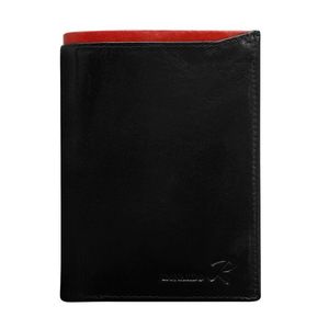 Pánská černá kožená peněženka s červeným modulem obraz