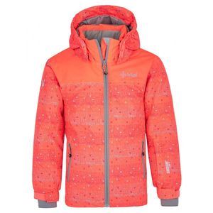Oranžovo-růžová holčičí vzorovaná lyžařská bunda Kilpi Jenova obraz