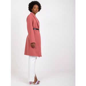 Růžový kabát s páskem Luna obraz