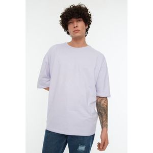 Trendyol Lilac Oversize/Wide-Fit Basic Crew Neck Short Sleeve 100% Cotton T-Shirt obraz