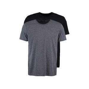 Trendyol antracit-černá pánské basic 2-balení slim / slim fit tričko s kulatým výstřihem obraz