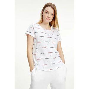 Bílé dámské vzorované tričko Tommy Hilfiger obraz