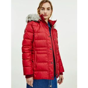 Tommy Hilfiger dámská červená zimní bunda obraz