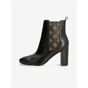 Hnědo-černé dámské kožené kotníkové boty Guess - Dámské obraz