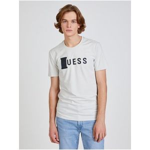 Krémové pánské tričko Guess Belty - Pánské obraz