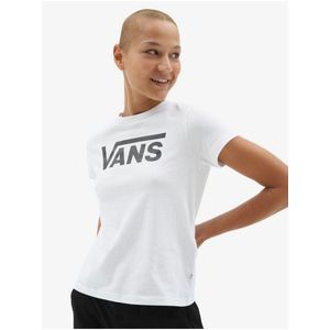 Bílé dámské tričko s potiskem Vans Flying V Crew - Dámské obraz
