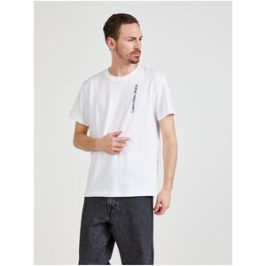 Bílé pánské vzorované tričko Calvin Klein Jeans - Pánské obraz