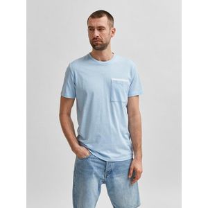 Světle modré tričko s kapsou Selected Homme Robert - Pánské obraz