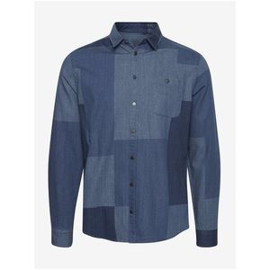 Modrá džínová vzorovaná košile Blend Patchwork obraz