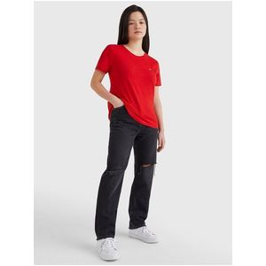 Červené dámské basic tričko Tommy Jeans - Dámské obraz