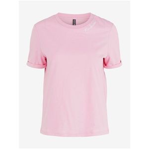 Růžové tričko s nápisem Pieces Velune - Dámské obraz