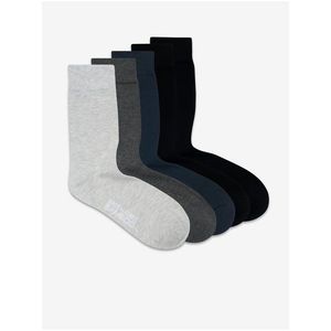 Sada pěti párů ponožek v šedé, černé a tmavě modré barvě Jack & Jones Basic Bamboo obraz