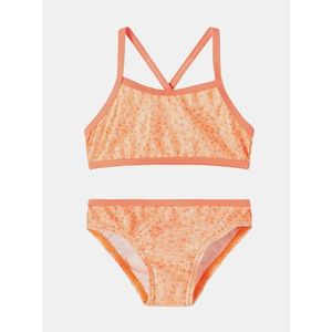 Oranžové holčičí vzorované dvoudílné plavky name it Felisia - unisex obraz