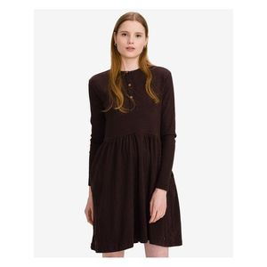 Tmavě hnědé dámské žebrované krátké šaty SuperDry Jersey - Dámské obraz