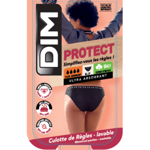 Tělovo-modré dámské puntíkované menstruační kalhotky Dim MENSTRUAL NIGHT SLIP obraz