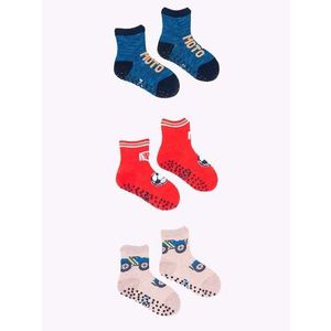 Yoclub Kids's Boys' Cotton Socks Anti Slip ABS Patterns Colours 3-pack SKA-0109C-AA3A-003 obraz