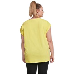 Dámské tričko s prodlouženým ramenem zářivě žluté obraz