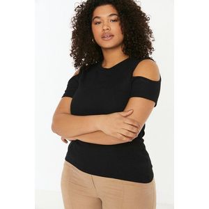 Trendyol Curve Black Knitted Cut-Out Detailed Knitted Blouse obraz