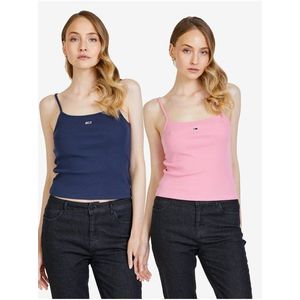 Sada dvou dámských tílek v růžové a tmavě modré barvě Tommy Jeans - Dámské obraz