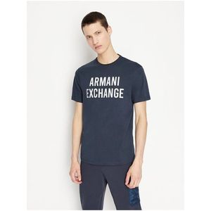 Tmavě modré pánské tričko Armani Exchange - Pánské obraz