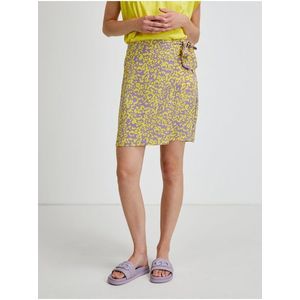Fialovo-žlutá vzorovaná zavinovací sukně Noisy May Clara obraz