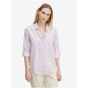 Bílo-světle fialová dámská pruhovaná košile Tom Tailor - Dámské obraz