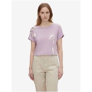Světle fialové dámské tričko s potiskem Tom Tailor - Dámské obraz