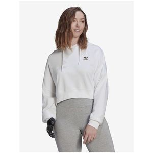 Bílá dámská cropped mikina s kapucí adidas Originals - Dámské obraz