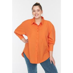 Trendyol Curve oranžová košile s límečkem obraz