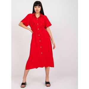 Červené midi šaty RUE PARIS obraz