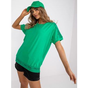 Dámské triko Fashionhunters i523_RV-BZ-7647.62Pciemny zielony obraz