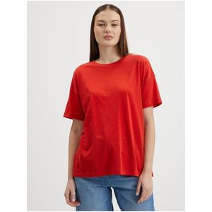 Červené volné basic tričko Noisy May Mathilde - Dámské obraz