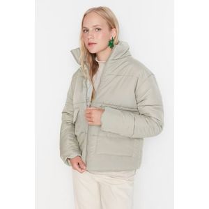Trendyol Mint Oversize péřový kabát s vysokým výstřihem obraz
