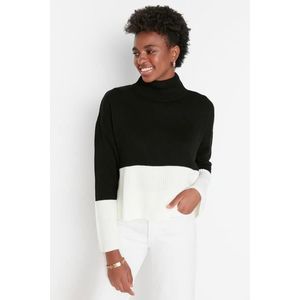 Trendyol Black Color Block Knitwear Sweater obraz